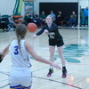 Jaci Hanson releases a pass inside to a Gator teammate during the first half of the Gators’ 64-38 home win over the Goodridge/Grygla Chargers on February 13—the team’s final regular season home game. The Gators finished with an 8-3 regular season home record. (photo by Ryan Bergeron)