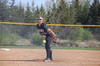 Tessany Blazek releases a pitch in the first inning during the Gators’ 5-4 home win over the Thief River Falls Prowlers on May 19. Earning the pitching win, Blazek went six plus innings, giving up four runs, three earned, on six hits, two walks, and two hit batters, and striking out five. (photo by Ryan Bergeron)
